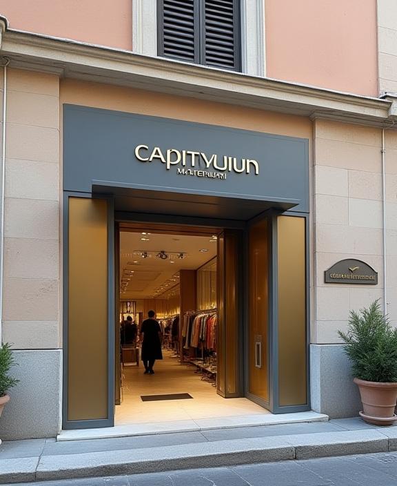 Facciata esterna del punto vendita Capitolium Materiali a Roma con ingresso e insegna ben visibili.